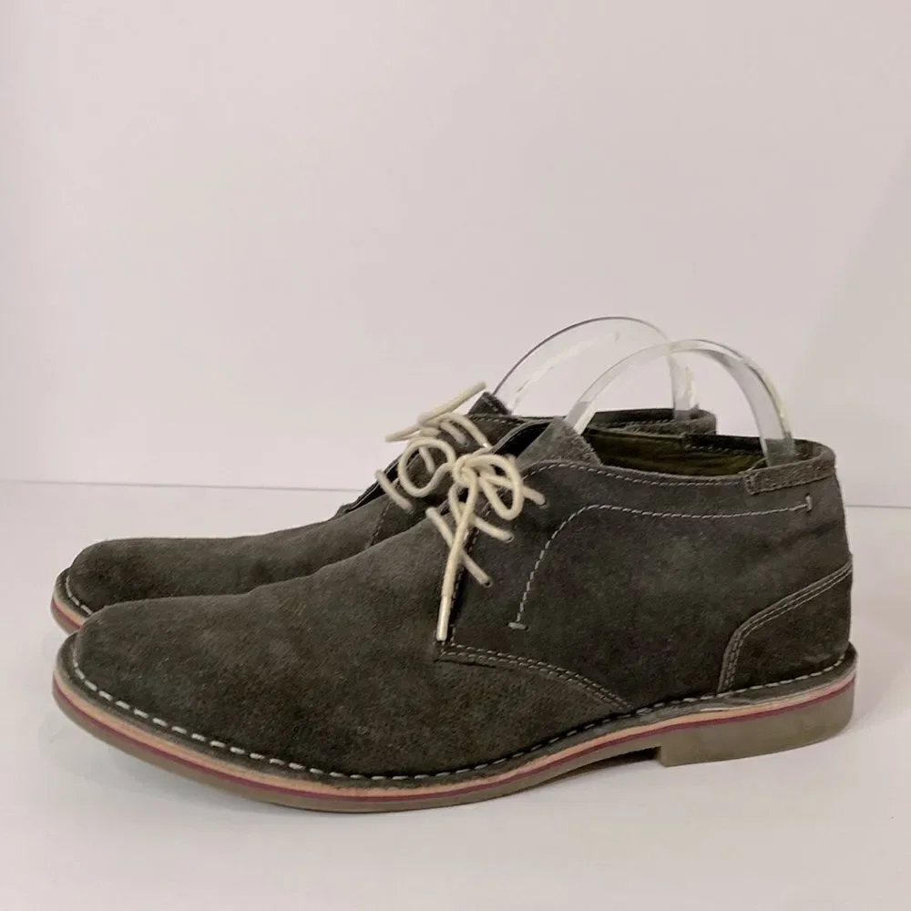 Kenneth Cole Men’s Desert Rain Dark Grey Suede Boots Laceup Shoes